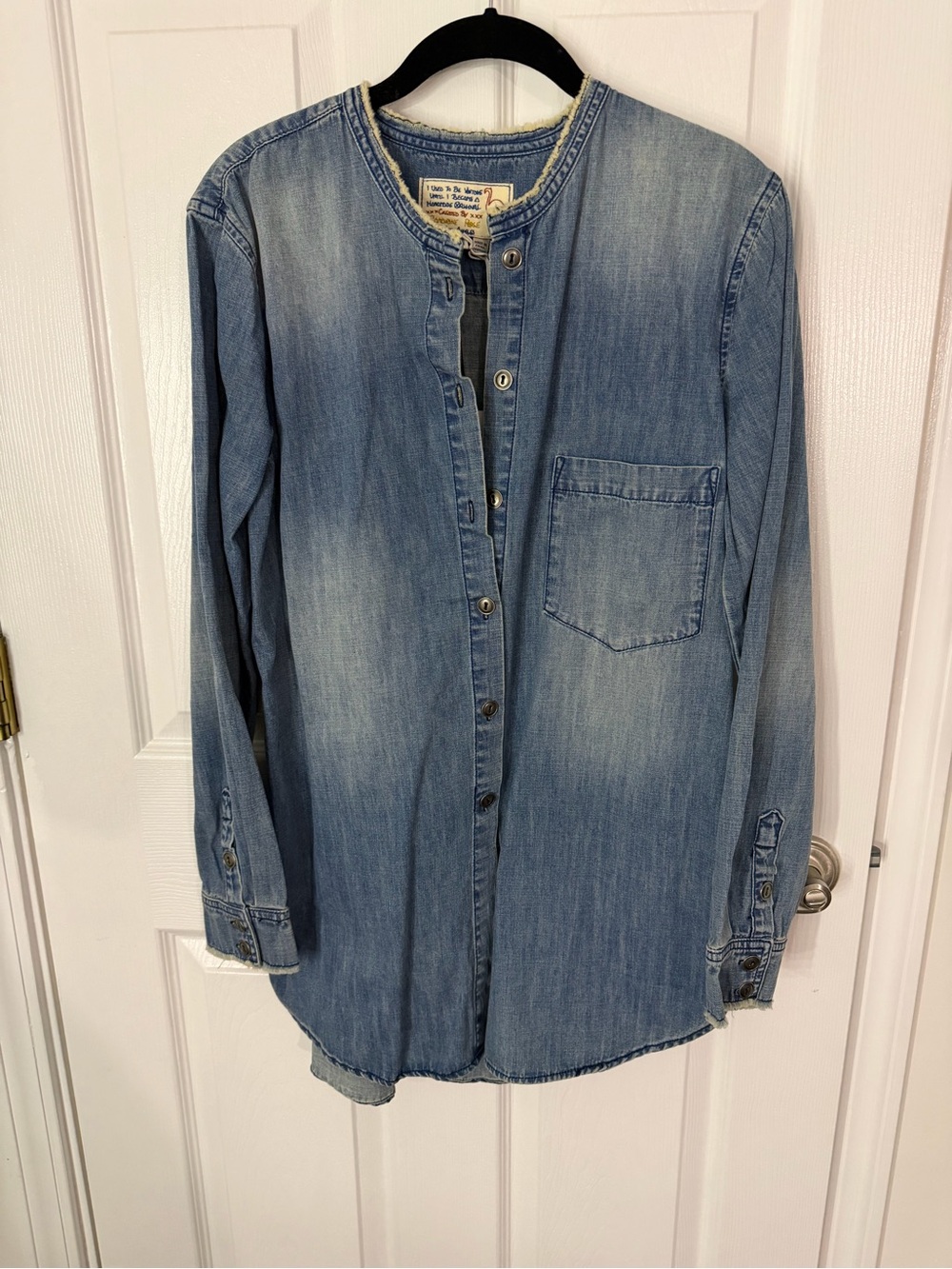 Sandrine Rose Light Wash Denim Button-Up Shirt